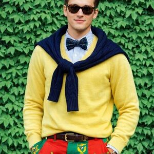 VINTAGE MEN'S CHRISTIAN DIOR Butter Yellow Gold Sweater, L